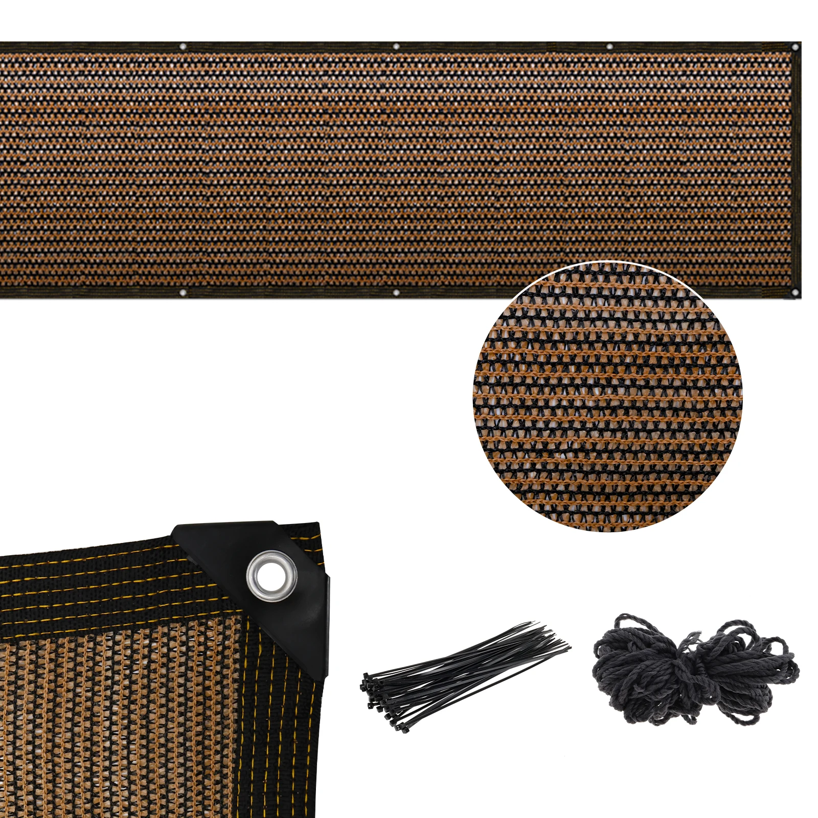 Enhanced Privacy Fence Screen with Mesh Shade Net and Accessories