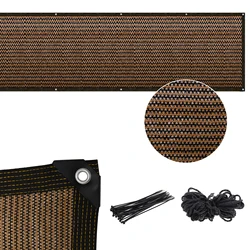 Enhanced Privacy Fence Screen with Mesh Shade Net and Accessories (Brown)