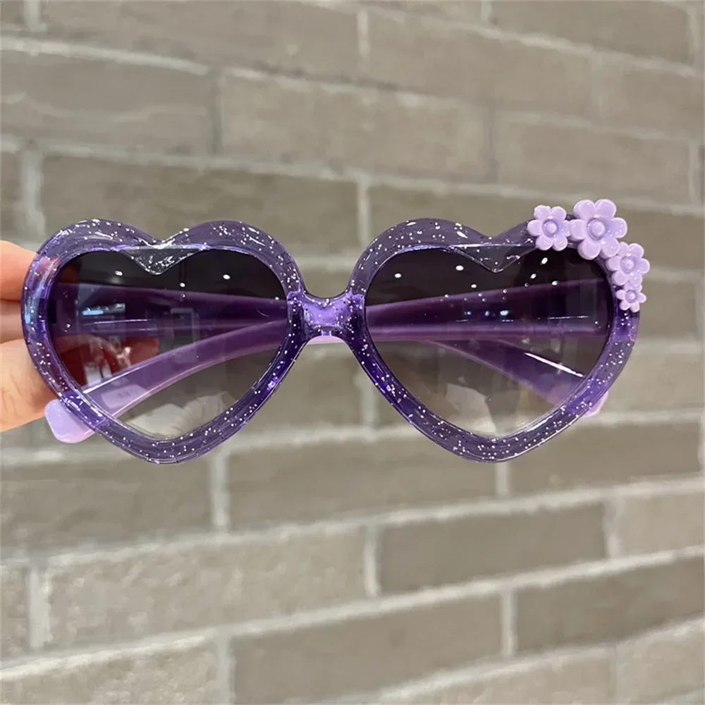 Fashion Heart-Shape Sunglasses For Kids Retro Cute Pink Cartoon Sun Glasses Frame Girls Boys Baby Children Eyewear Goggles