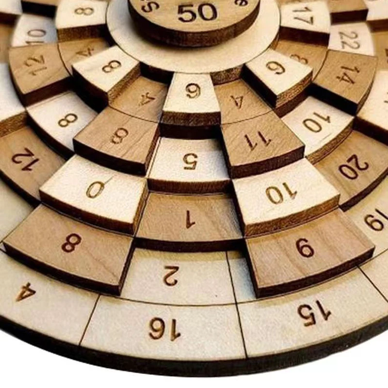 Turntable Wooden Number Puzzle Huarong Road IQ Brain Teaser Montessori Educational Toys Rompecabezas Niño Relogio Infantil 3