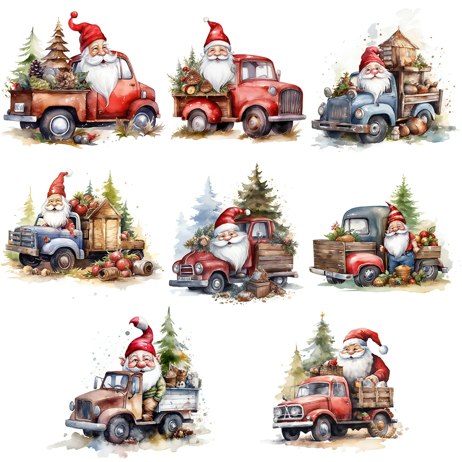 

8-Pcs Christmas Themed Iron-On Transfer Stickers,Vinyl Heat Transfer Patches for DIY Garments Backpack Heat Transfer Film