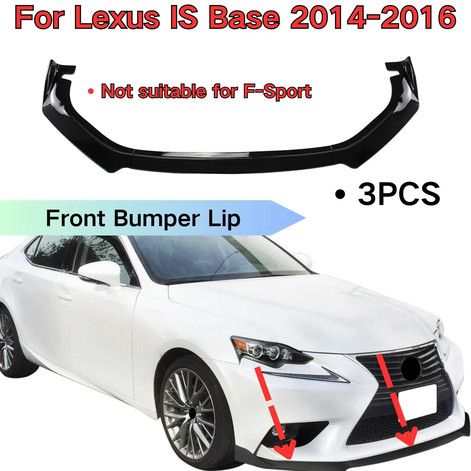 グロスブラック フロントバンパー 上部下部グリル LEXUS IS250