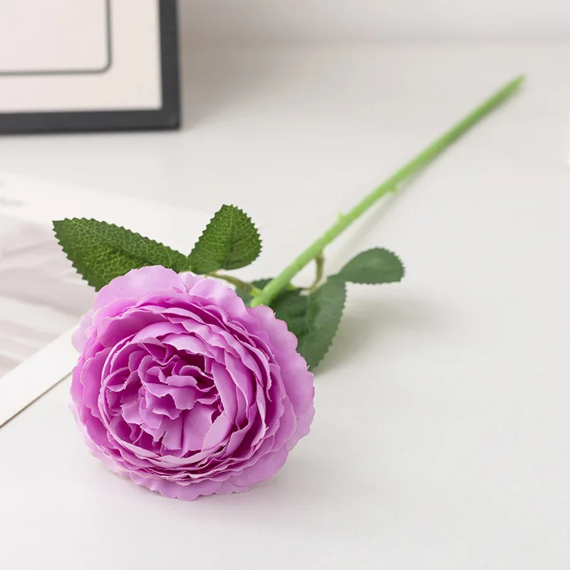 48 cm Real Touch Pfingstrose Künstliche Blumen Zweige Rose Dekor Für Zuhause Vase Hochzeit Weihnachten Valentinstag Geschenk Gefälschte Blume – Detail 18