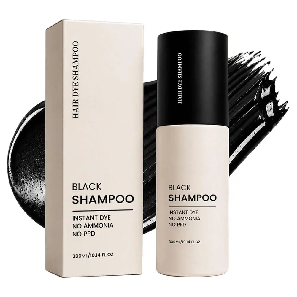 Natural Professional Hair Color Shampoo - Ammonia & PPD-Free Instant Brown Dye, 300ml