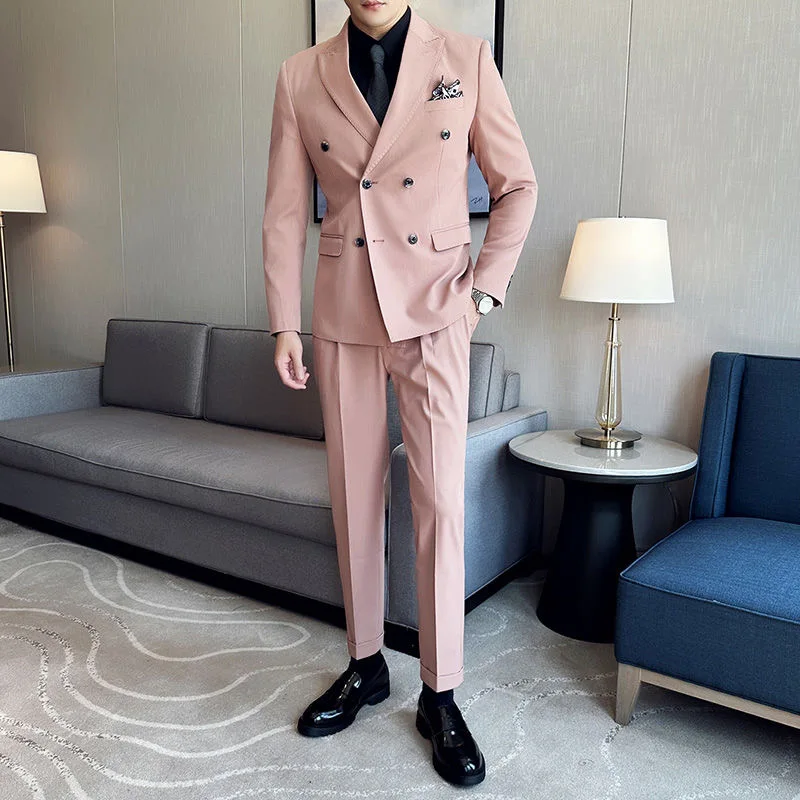 

22 Groom wedding suit men's off-white three-piece business casual suit suit