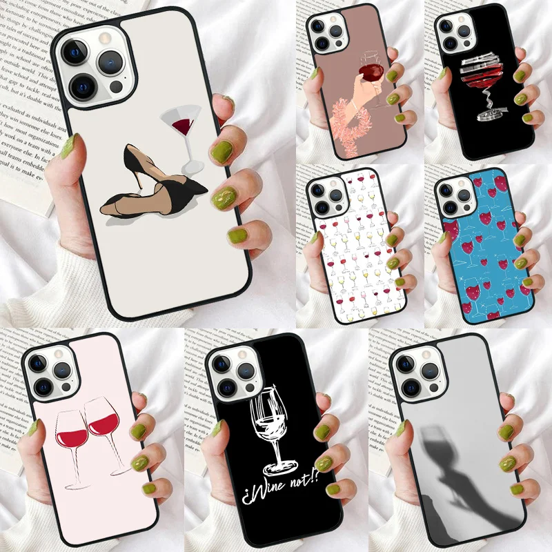 Elegant Red Wine Glass Phone Case - Stylish Protective Back Cover Shell