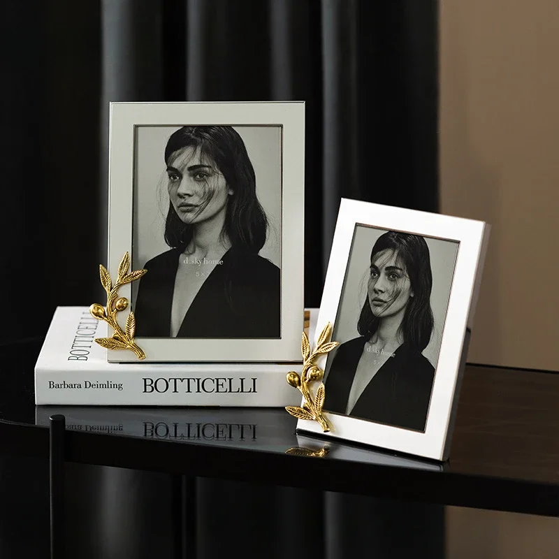 

Disque Italian luxury platinum series metal glass photo frame living room home art decorative desktop ornaments