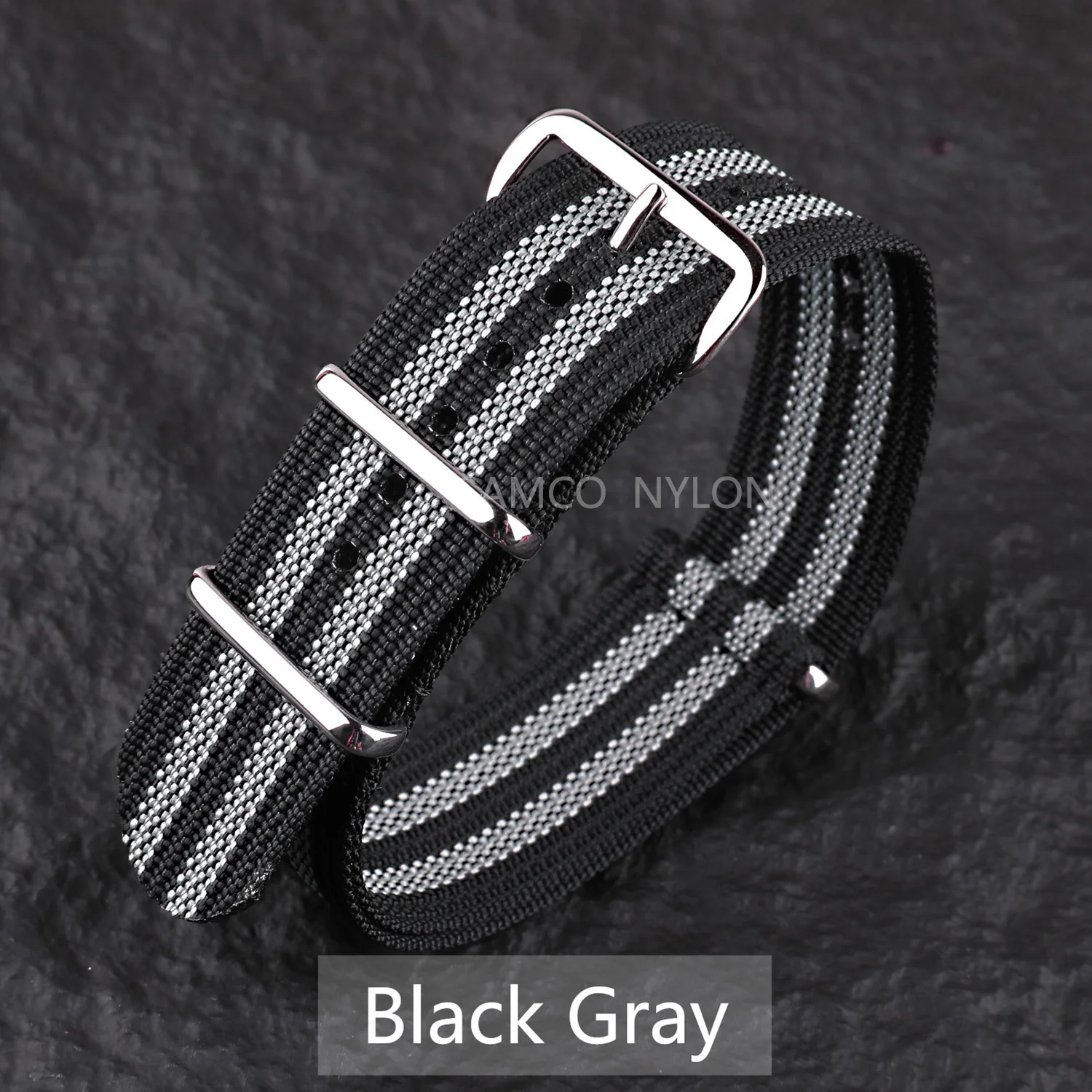 Comfortable Ribbed Nylon Watch Strap - Military-Inspired Washable Band for Men