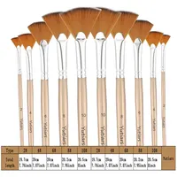 10pcs Paint Brushes Set, Fan Brushes Acrylic Paint Brushes Oil Painting Brushes with Nylon Hair & Short Wood Handle Painting 2