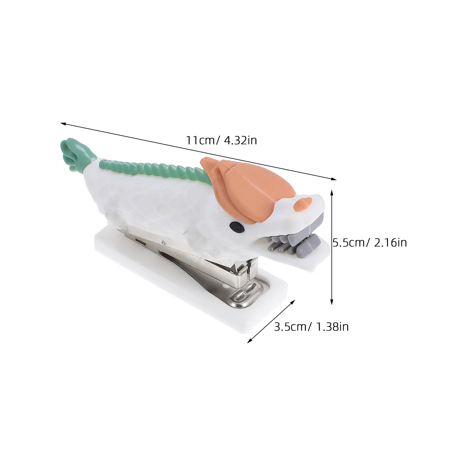 미니 귀여운 용 모양 스테이플러 휴대용 사무용품 학생용 교실용 스테인리스 스틸 스테이플 핸드 스테이플러