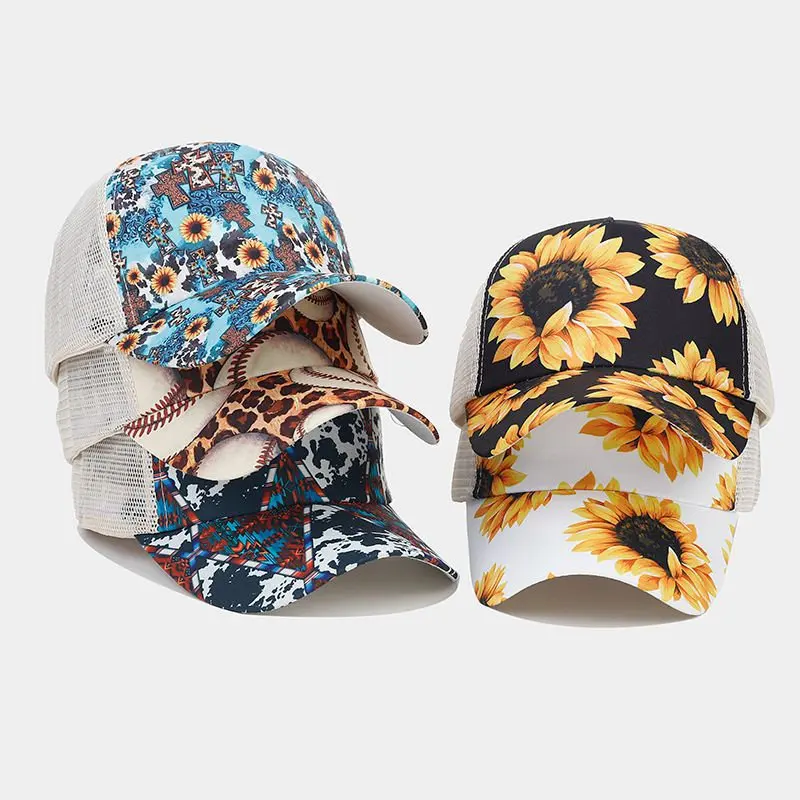 2023 Summer Polyester Print Casquette Baseball Cap Adjustable Breathable Mesh Outdoor Snapback Hats for Men and Women 191 3