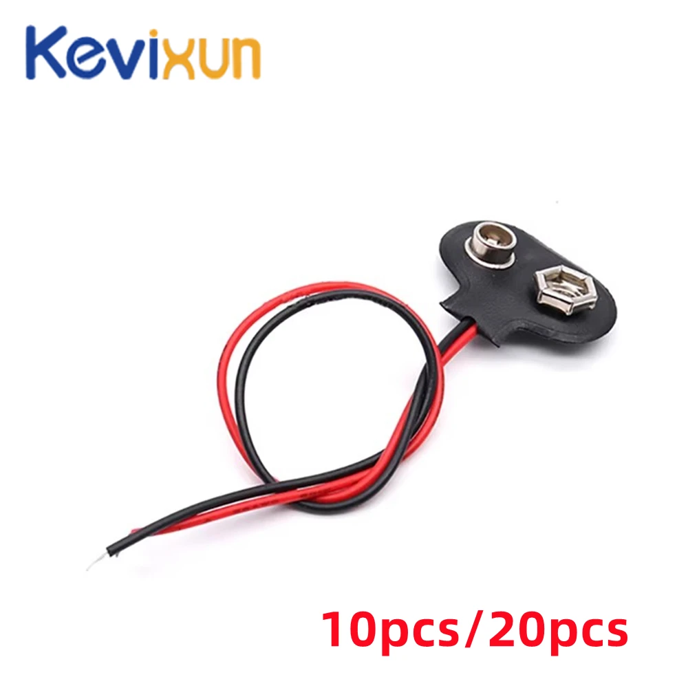 10/20pcs 9v Battery Connector 9V Battery Snap Connector Clip Lead Wires Holder Wire Length 15CM