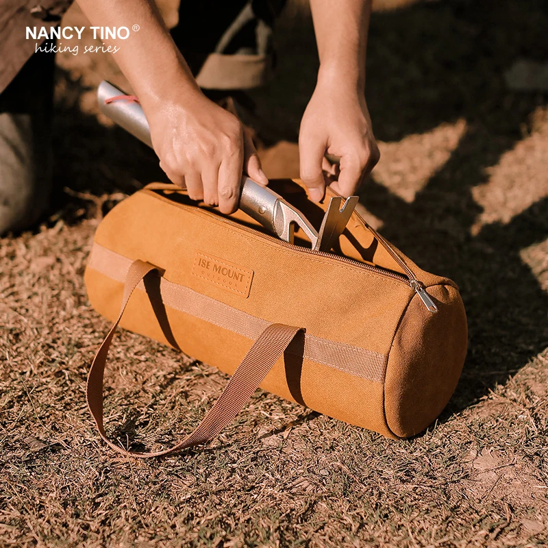 Tool Storage Bag Outdoor Camping Accessories Large Capacity Tent Peg Storage Multiple Purpose Portable Pack Sundry Washed Canvas