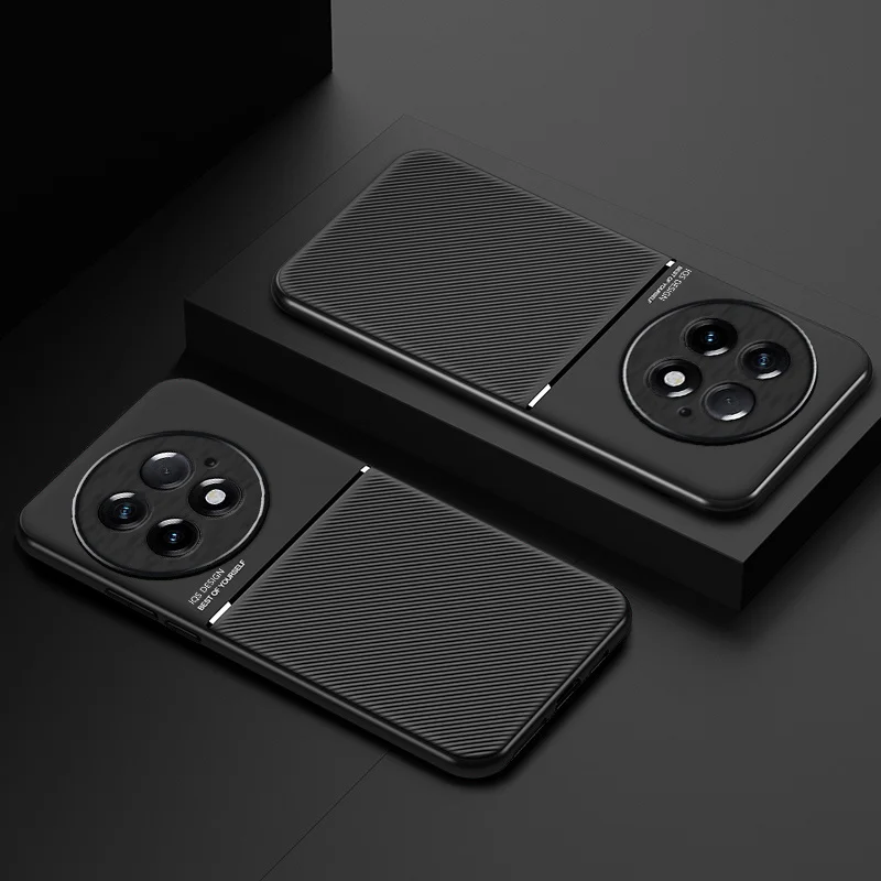 Luxury Soft Leather Phone Case with Car Magnetic Holder - Enhanced Protection