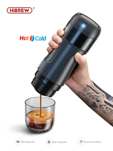 HiBREW 자동차 및 가정용 휴대용 커피 머신, 엑스프레소 커피 메이커, 네스프레소 돌체 포드 캡슐 커피 파우더, H4A, DC12V 2