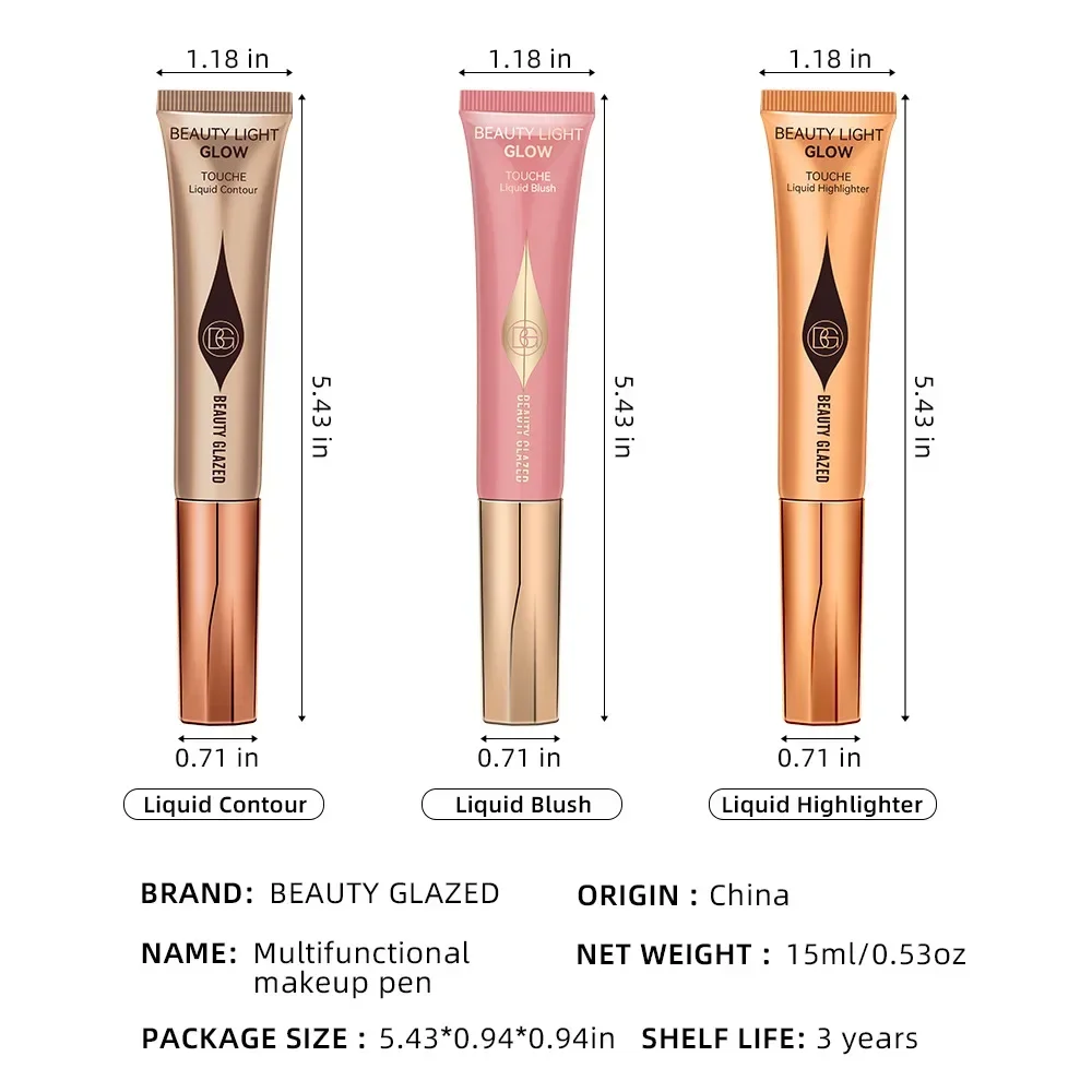 Liquid Blush Highlighter Pen Liquid Blush Pearl Fine Shine Matte Naturally Brighten Multi-use Cheek Eye Tint Peach Blush Makeup korean blush