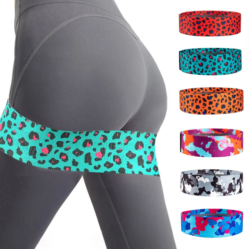 Description Picture 2 of itemGreen Leopard Print Fitness Resistance Bands Hip Lifting Set Bands Red Handy Accesorios Para Yoga Pilates Home Gym Equipment