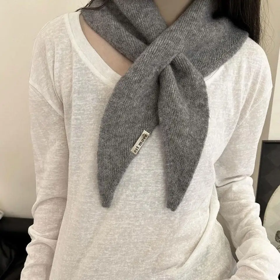 Bufanda Triangular De Punto Para Mujer Y Niña, Multicolor, Cálida Y Suave, Ideal Para Otoño E Invierno