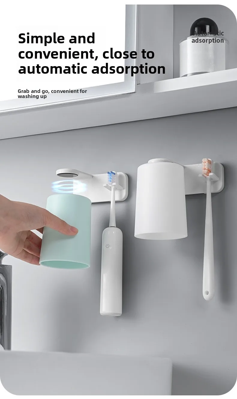Portaspazzolini magnetico con bicchiere per bagno_voghion.com
