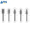 5pcs Carbide Burr Set Die Grinder Bits Rotary Files 1/4" 6.35mm Shank for Grinding Wood Metal Fits Dremel Reamer Tools 2