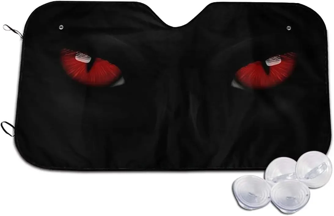 

Red Eyes Panther on Dark Sun Shade Front Window Sunshade for Most Sedans SUV Blocks Max Uv Rays and Keep Your Vehicle Cool