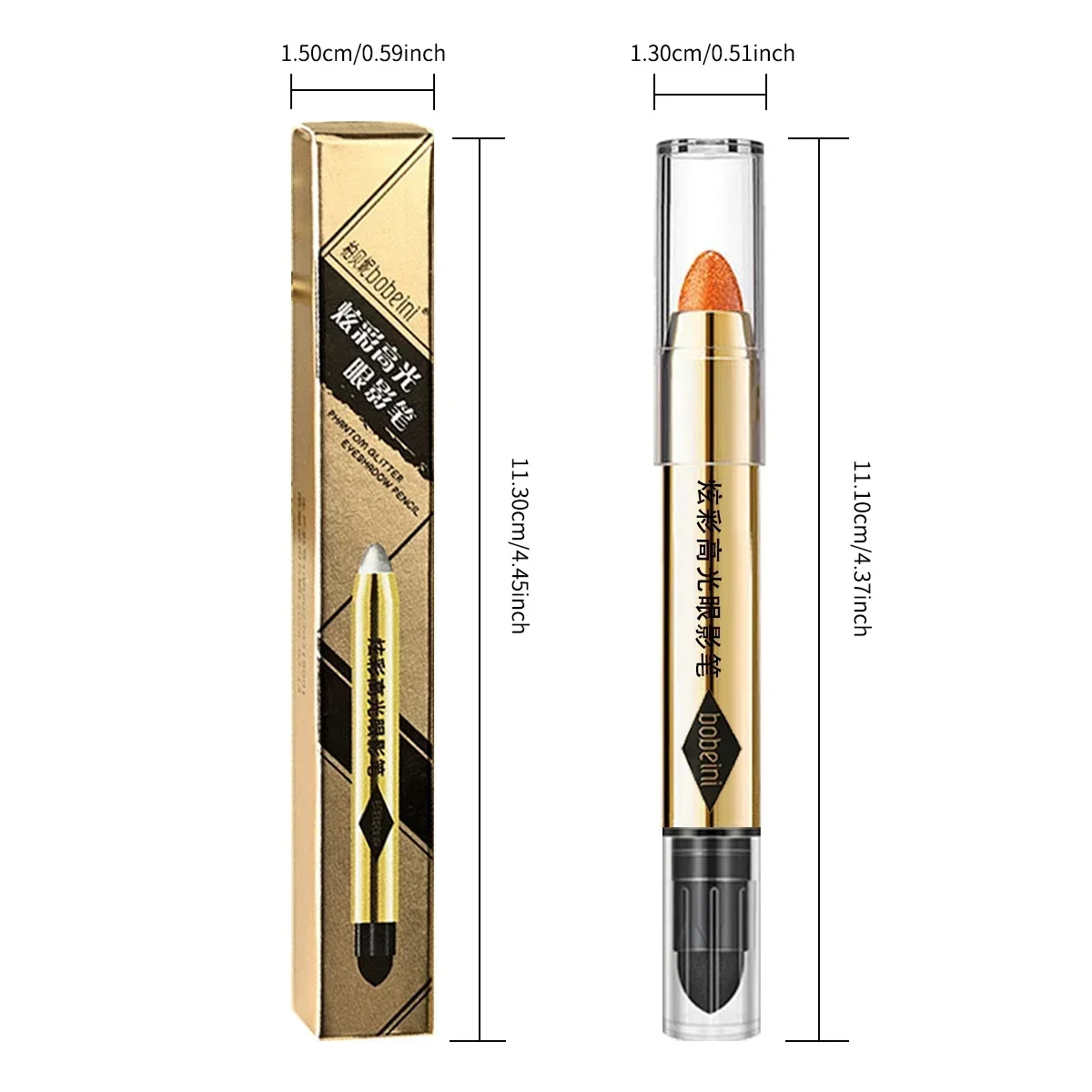 Double-Ended Eyeshadow Stick 6 Colors Waterproof Long-Lasting Matte Glitter Contour Highlight Certified Unisex