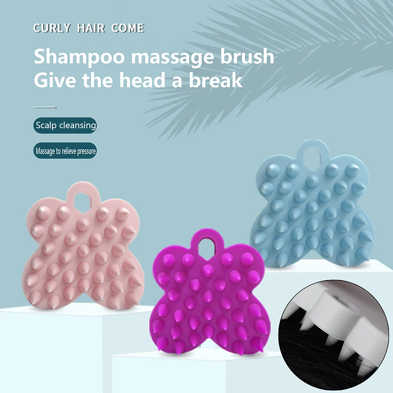 

Silicone Head Body Scalp Massage Brush Silicone Shampoo Brush Hair Washing Comb Shower Brush Bath SPA Massage Brush Hair Brush