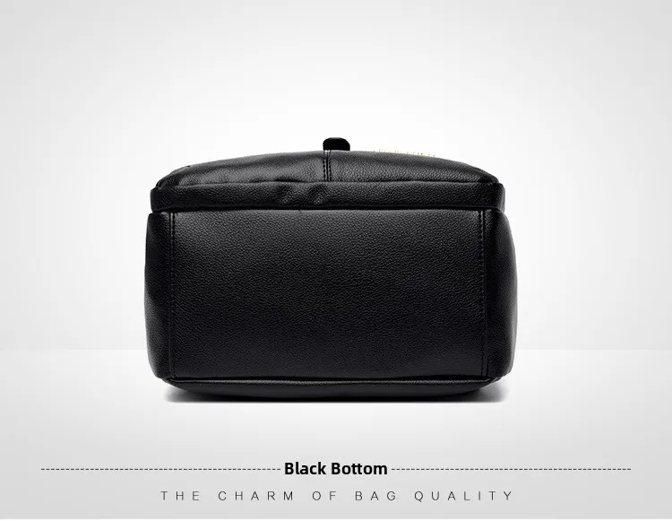 حقيبة ظهر نسائية من الجلد الناعم ذات سعة كبيرة، حقيبة أمي عصرية على طراز الشارع، حقيبة كتف مزدوجة، كاجوال للسفر مقاومة للماء