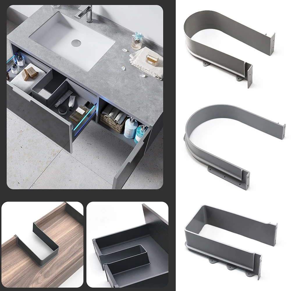 Bathroom Kitchen Sink Drawer Drainage Ring U Shape Plastic Siphion Pipe Space U-shaped Slot Cabinet Recessed Bath Hardware Set bathroom hardware set,bathroom hardware accessories,plumbing tool