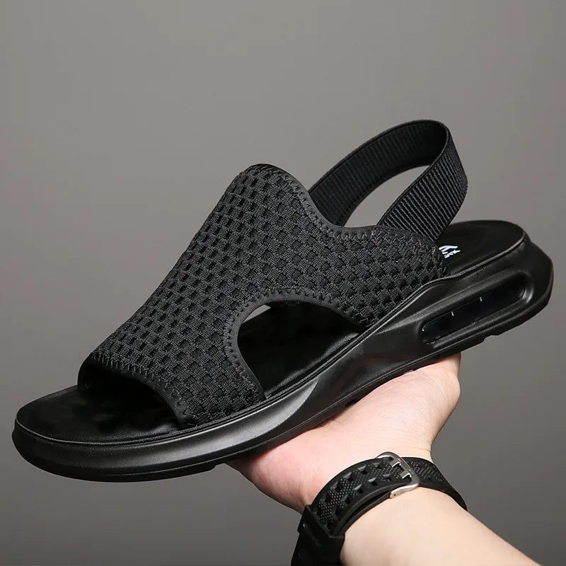 Sandals Soft Men Comfortable Non-Slip Men Shoes High Quality Woven Beach Sandals Mens Gladiator Sandals Summer Casual Flat Shoes