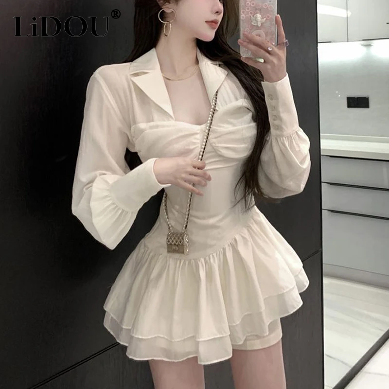 Spring Autumn Square Collar Sexy Folds Mini Dress Women Long Sleeve Slim Nightclub Fashion Robe Ladies Vestidos Female Clothes пульты и контроллеры robe cyber mini