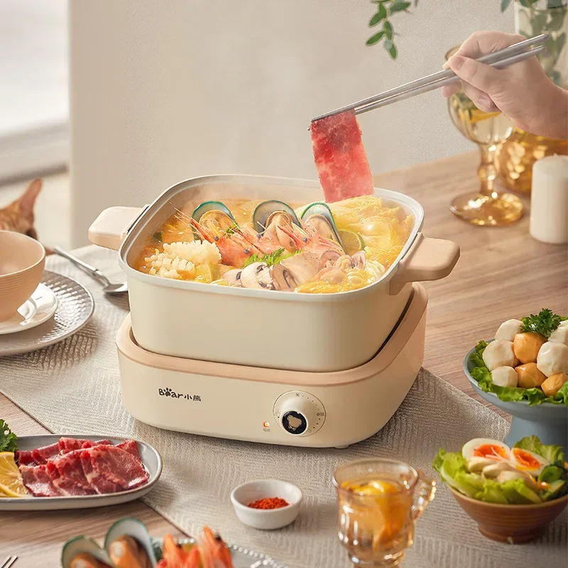 

Split type household non stick electric hot pot, food insulation pot, multi pot electric hot pot Bear
