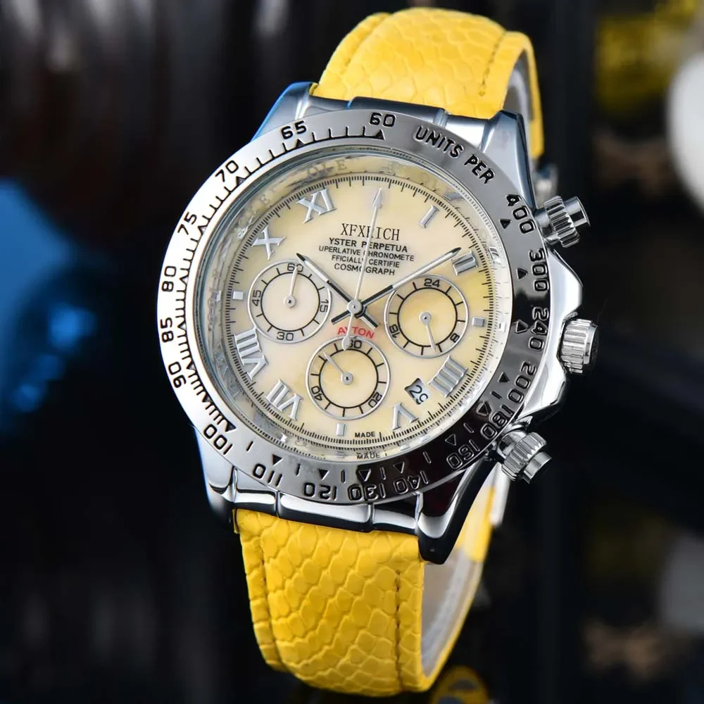 

New Top AAA Original Brand Watches For Mens Luxury Multifunction Automatic Date WristWatch Fashion Chronograph Quartz Male Clock