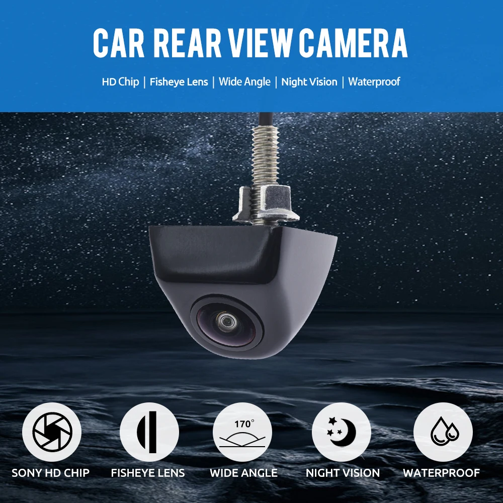 주차 보조 차량 후방 카메라, 12V 후방 역방향 물고기 눈 야간 투시경, CCD HD 170 도 각도 자동
