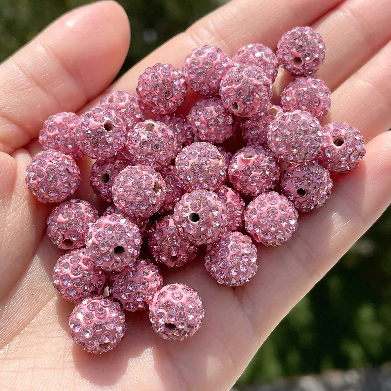 10pcs 6/8/10mm Czech Crystal Rhinestones Pave Disco Ball Clay Beads Round Spacer Beads Charms for DIY Jewelry Making Bracelet
