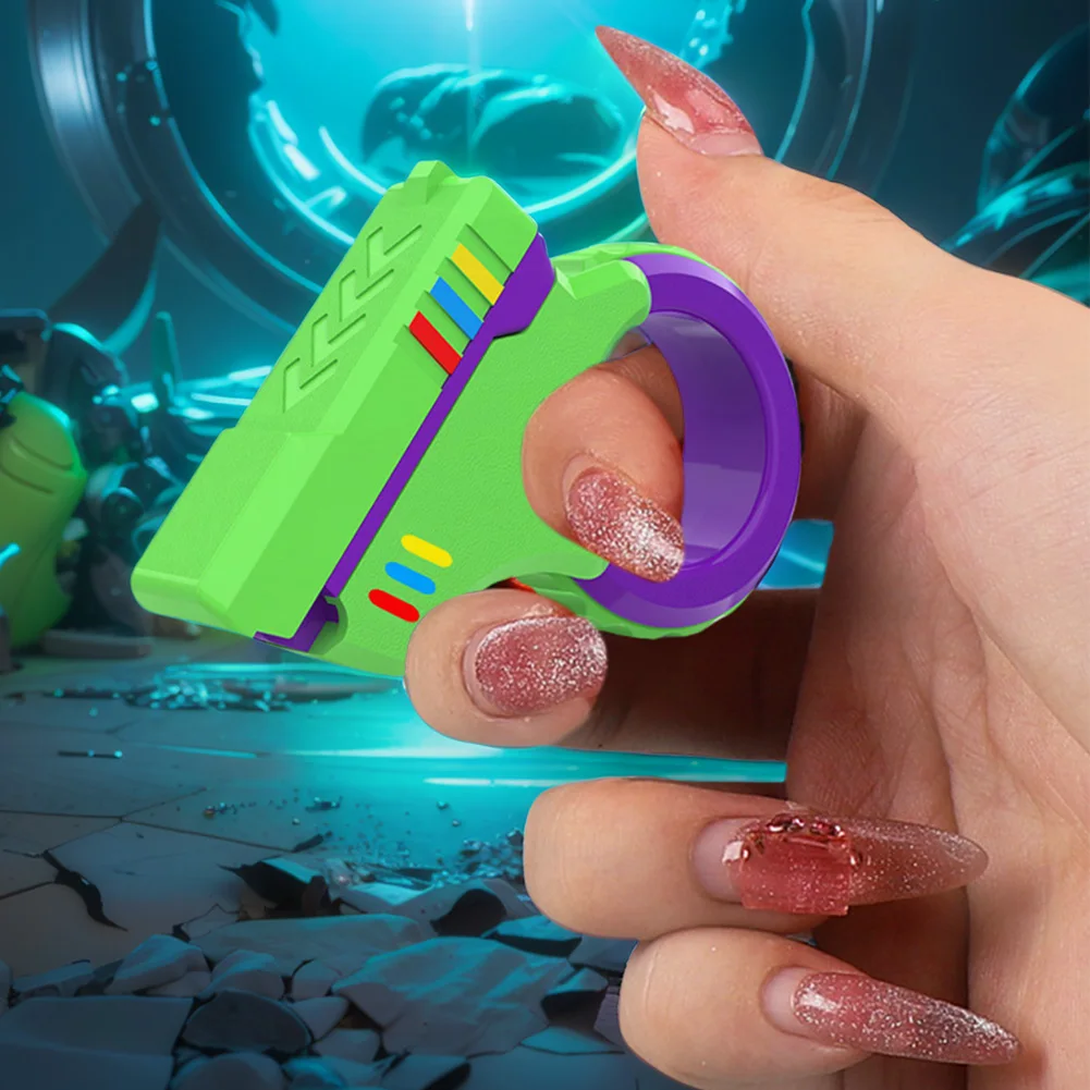 3D Printed EDC Soothing Spinner Stress Relief Toys Gift Shape Fidget Ring Small Pistol Toys for Anxiety and ADHD Sufferers 5