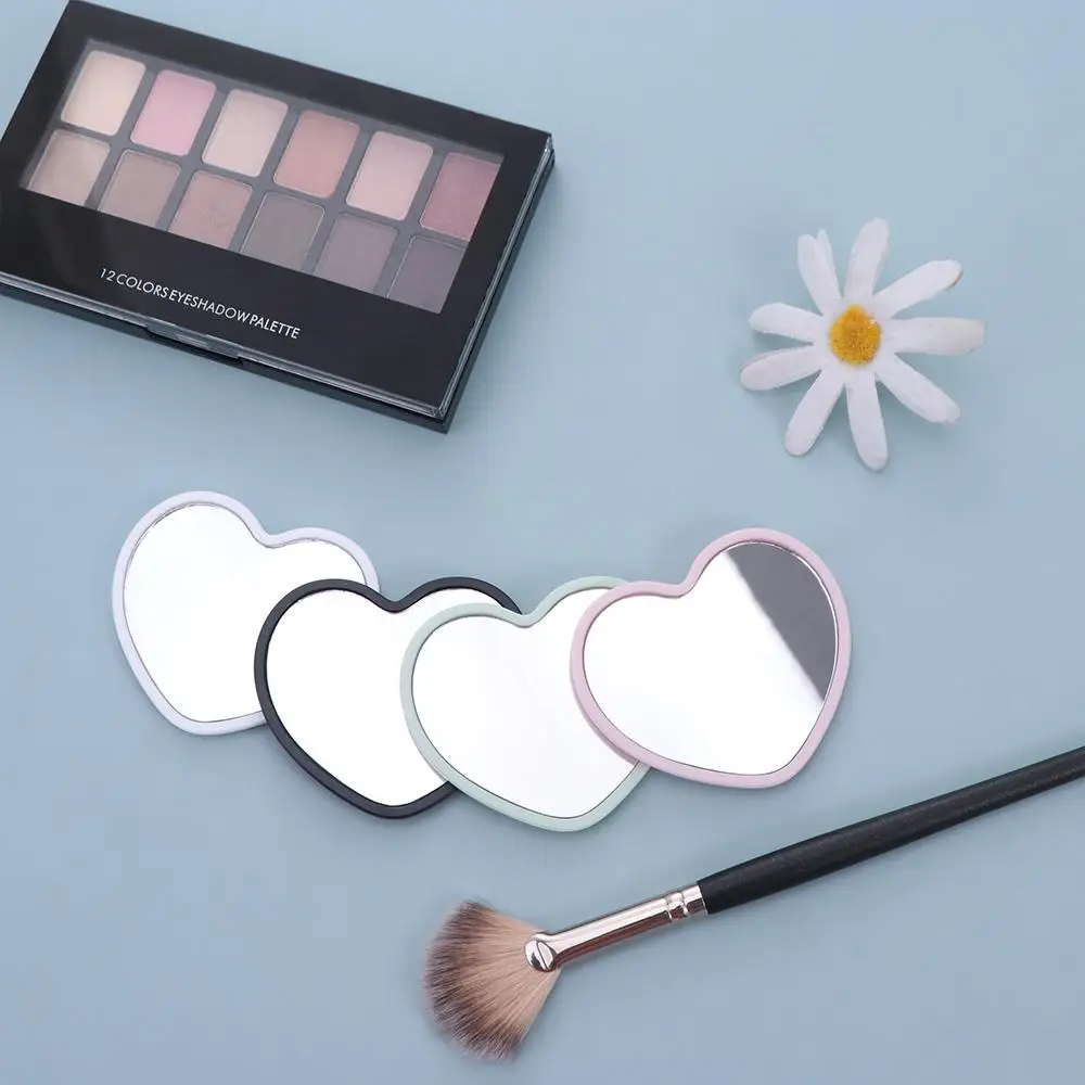 Simple Single-sided Heart-shaped Mirror Handheld High-definition Handheld Mirror Little Beauty Make-up Girls makeup mirror