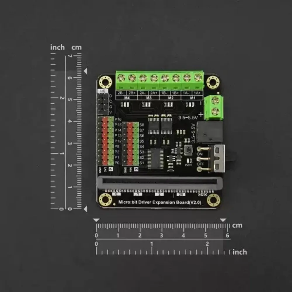 모터 드라이버 확장 보드 4방향 DC 모터 2방향 스테퍼 8방향 서보 9 GPIO HR8833 IIC 제어 DC3.5-5.5V(LED 표시기 포함)