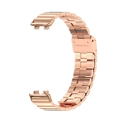 Elegant Stainless Steel Metal Bracelet for Huawei Band - Sleek Watchband Strap Replacement (Rose gold)