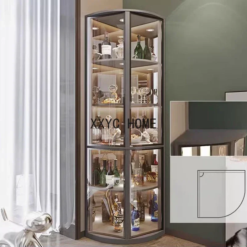 Glass Display Wine Cabinets Cellar Showcase Bottle Liquor Wine Cabinet Counter Storage Vitrinas De Vidrio Indoor Bar Furniture