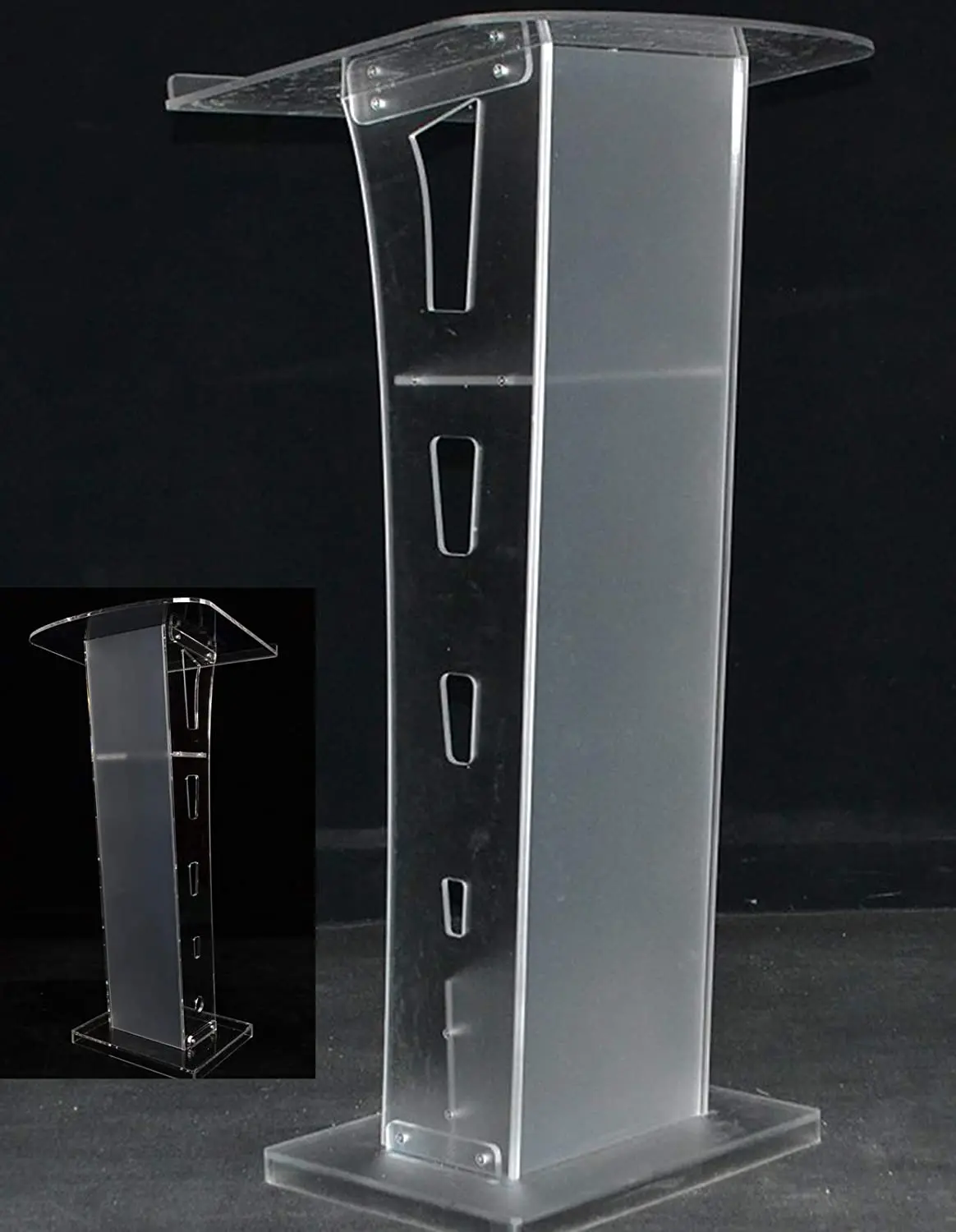 Church Acrylic Podium Stand Clear Conference Rostrum Pulpit Desktop Lectern Floor-Standing Reception Desk School Office Stage