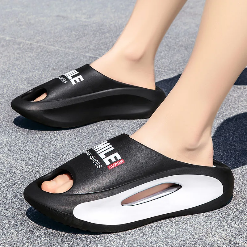 

Men's Platform Slip on Slippers 2023 Summer Non-slip Soft Sole EVA Home Bathroom Slides Shoes for Men Outdoor Casual Beach Shoes