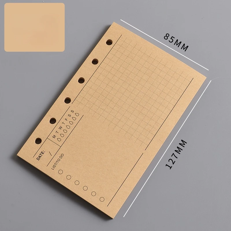 A7 Spiral Binder Loose Leaf Notebook Refill - Grid, Blank, Lined Pages for Creative Journaling & Planning