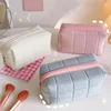 Soft Multifunctional Cosmetic Bag Organizer Large Capacity Pink White Blue Plush Makeup Bag Pencil Case Cute Student Storage Bag 3