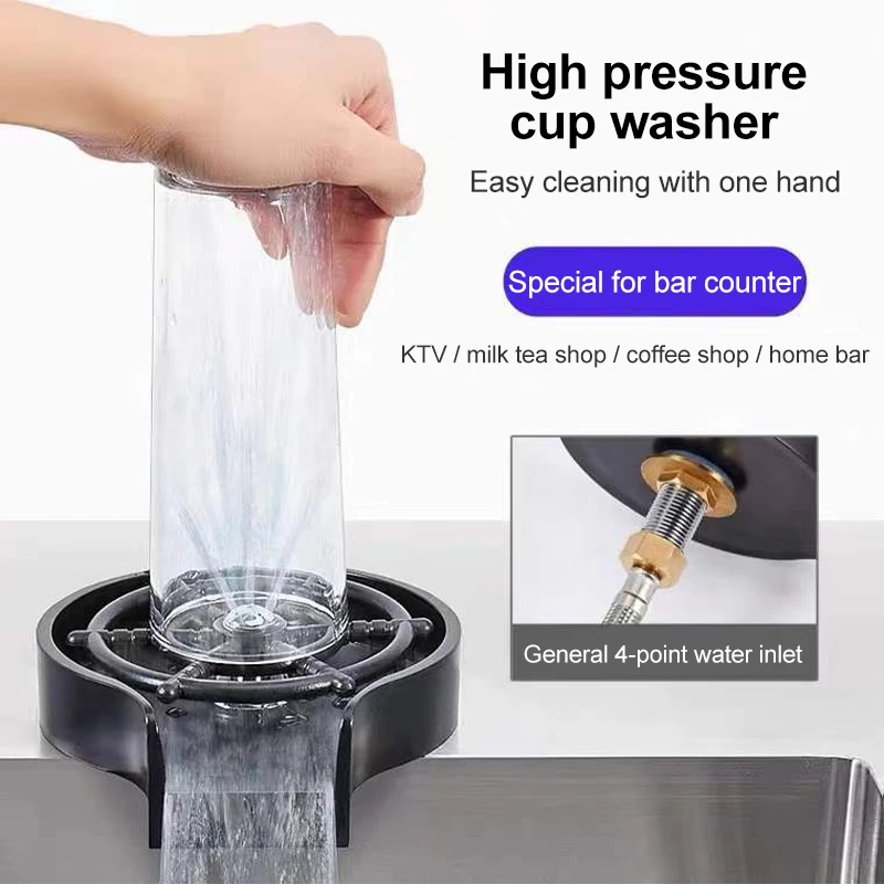 Faucet Glass Rinser For Kitchen Sink Automatic Cup Washer Bar Glass Rinser Coffee Pitcher Wash