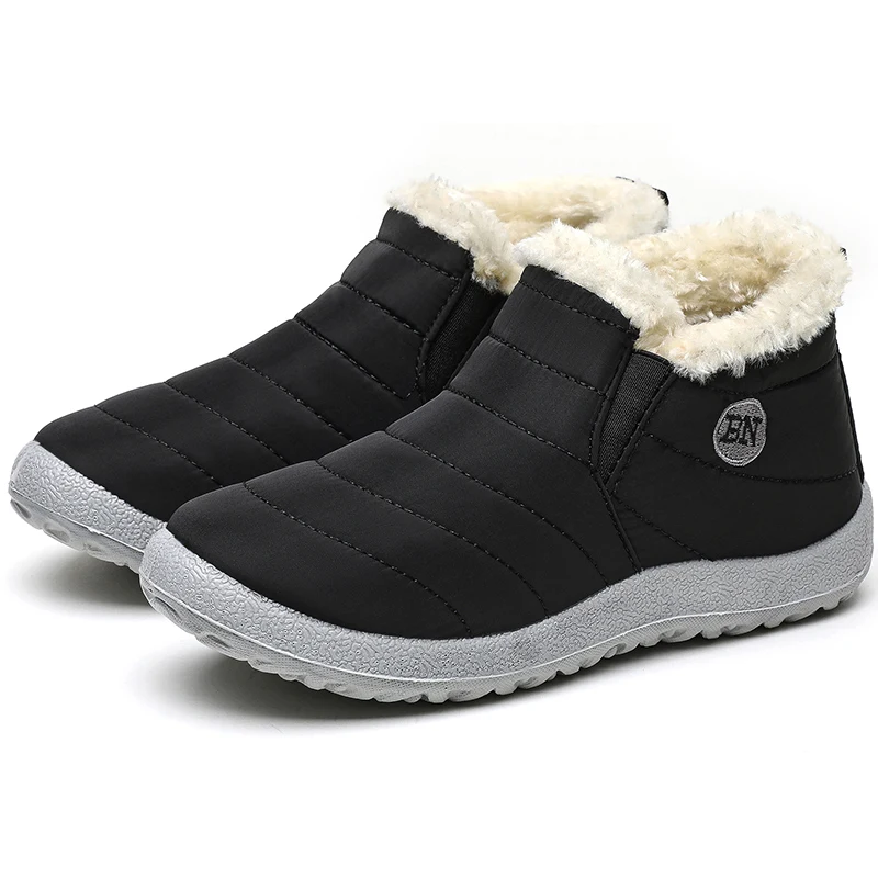 Men Boots Classics Waterproof Snow Boots For Winter Shoes Men's Black Fur Boots Ankle Winter Footwear Casual Botas Para Hombre