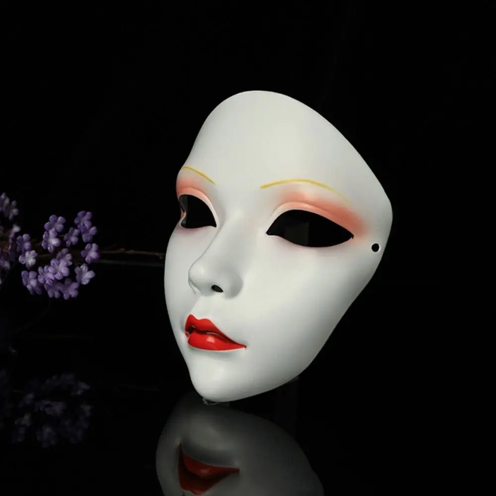 Kreative Full Face Cosplay Geisha Maske Dress Up Spooky Hanfu Cosplay Maske Blume Maskerade Japanische Maske Spielzeug Geschenk – Detail 8