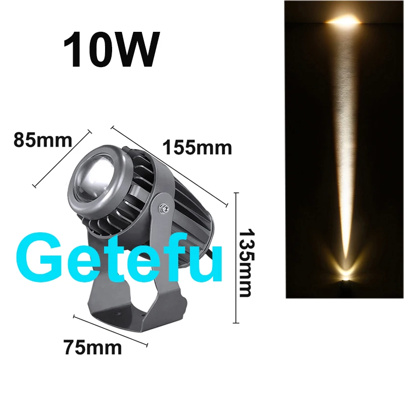 thumbnail image 1 of Foco LED para exteriores, 110 V, 220 V, 12 V, 10 W, 24 W, resistente al agua, con ángulo de haz estrecho, para paisajes, calles, jardines, focos cuadrados, 1 of 5