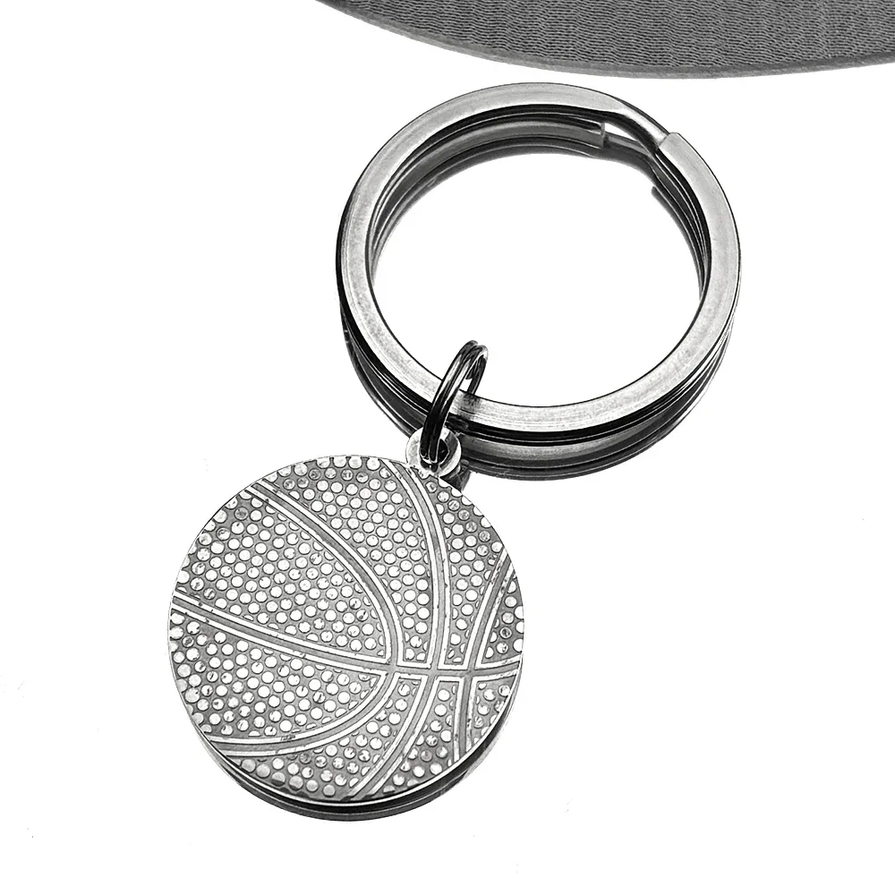Hiphop Basketball Schlüsselanhänger für Frauen Männer Edelstahl Silber Farbe männlich Sport Stil Mode Schlüsselanhänger Schmuck Zubehör