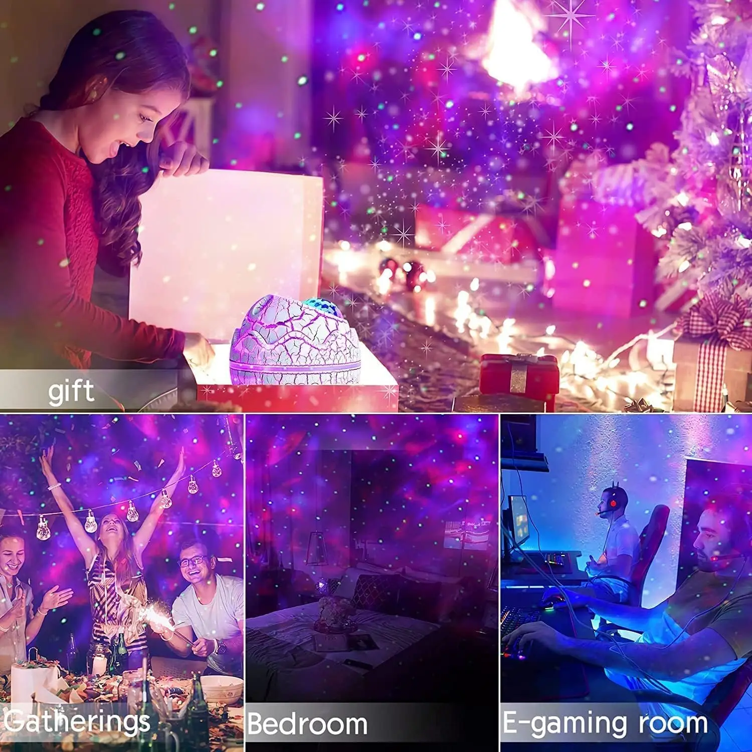 Dinosaur Egg Galaxy Star Projector Starry Light Music Player - AIXIVO product image